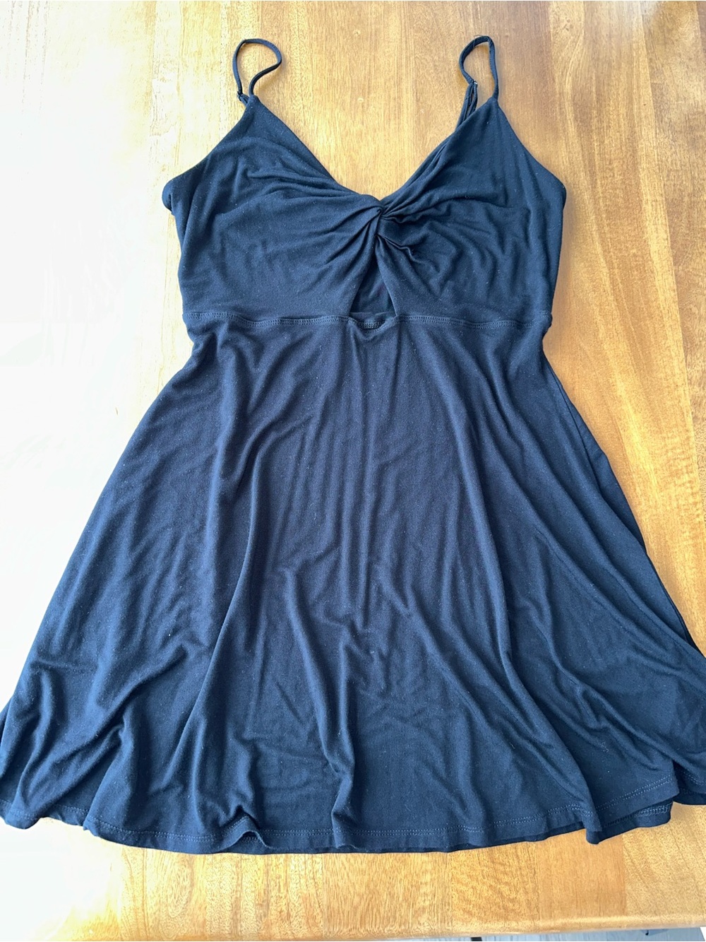 Black Twist-Front Skater Dress - Garage